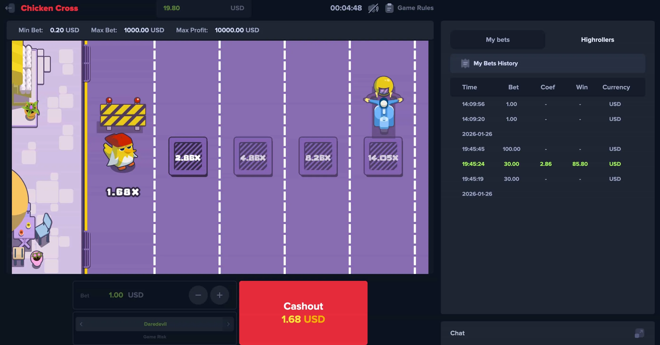 Kluge Spielweise bei Chicken Cross Kluge Spielweise bei Chicken Cross